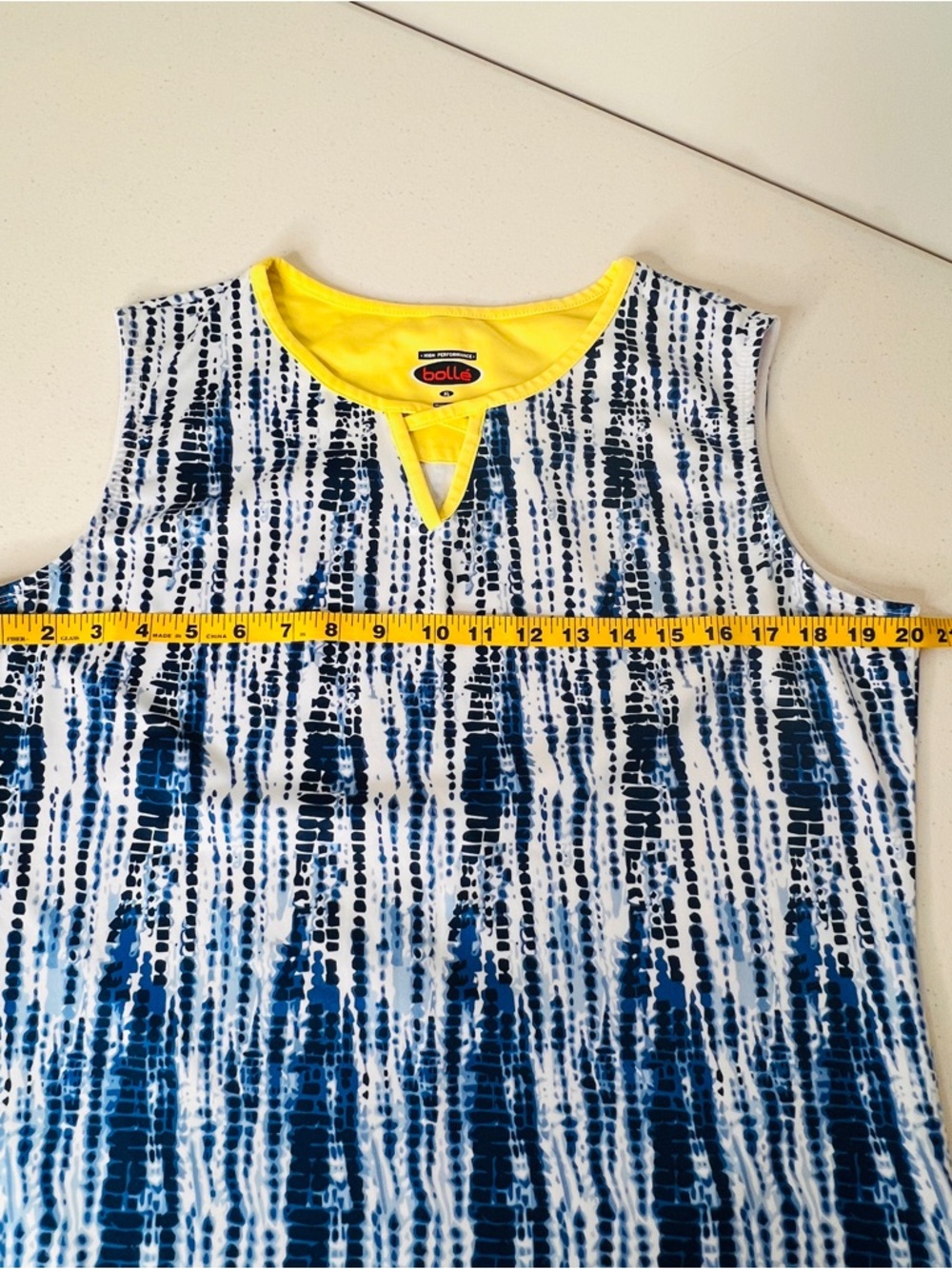 Bolle' Blue White Tie Dye Print Activewear Tank Top High Performance Womens XL - Picture 9 of 11